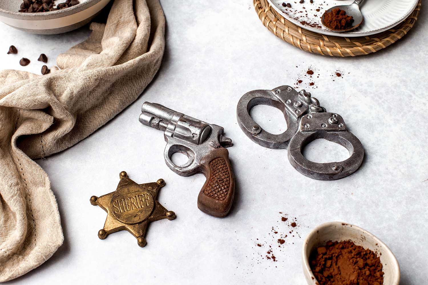 Gun, Handcuff & Sheriff Badge Detail